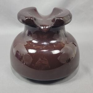 Vtg Ceramic Electric Pole Insulator Brown Saddle Shape Marked CN64